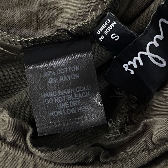 Lulus Small Sebastian Ankle Pants Elastic Drawstring Waist Pockets Olive Green - Picture 6 of 7